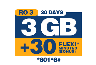 Buy  3 GB& get 30 Flexi Mins Bonus